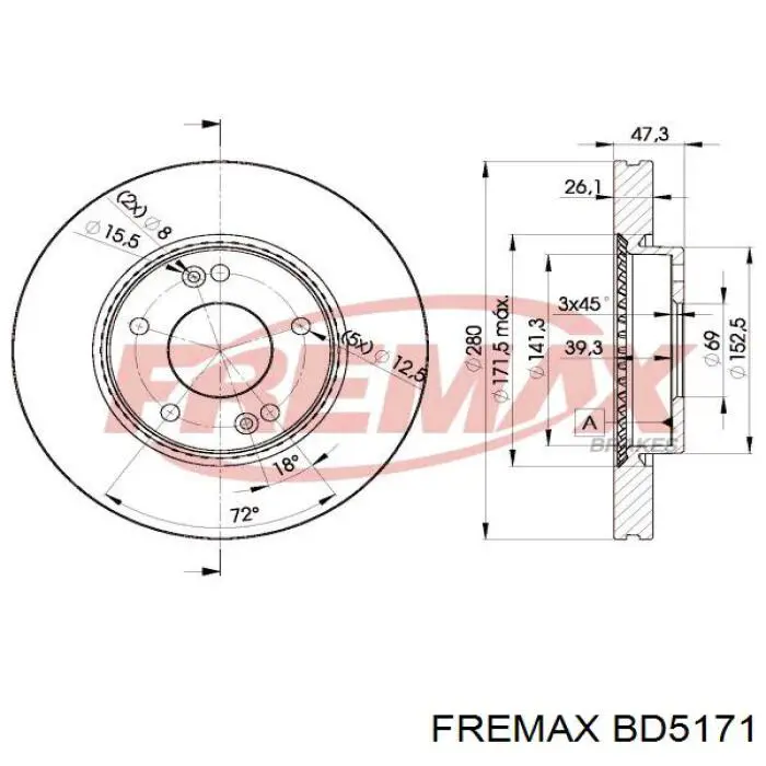 Купити BD5171 Fremax Ротор гальмівний