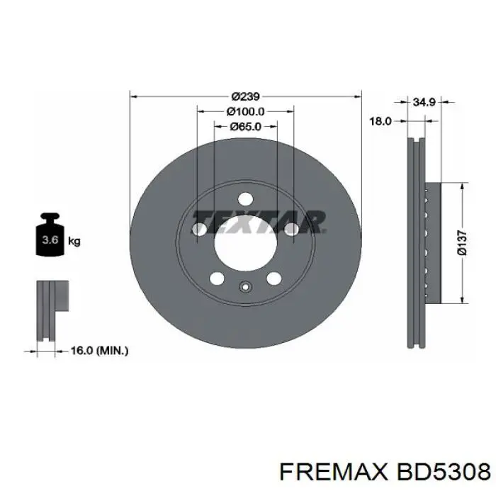 Гальмівні диски передні BD5308 Fremax