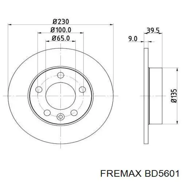 Диск гальмівний задній Fremax BD5601