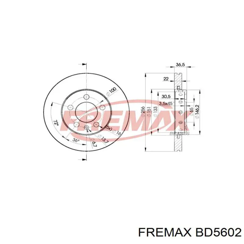 Купити BD5602 Fremax Ротор гальмівний
