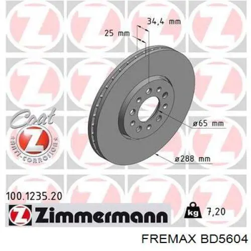 Купити BD5604 Fremax Ротор гальмівний
