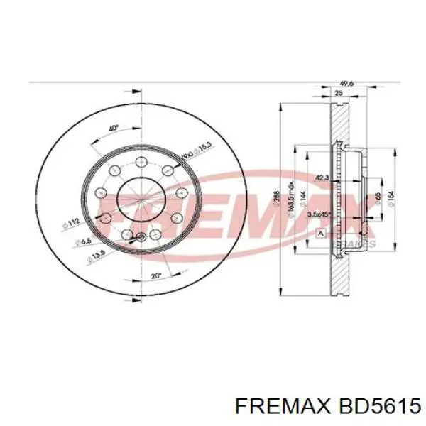 Купити BD5615 Fremax Ремкомплект передніх гальм