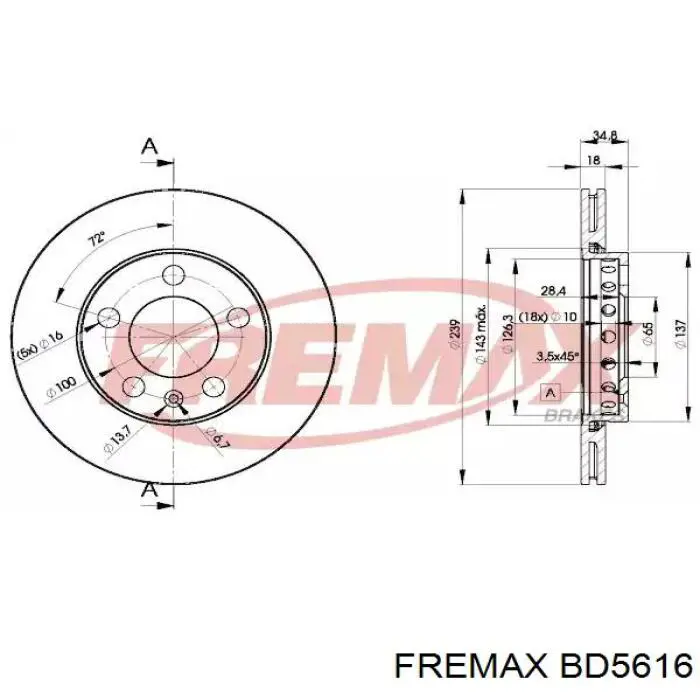 Гальмівні диски BD5616 Fremax