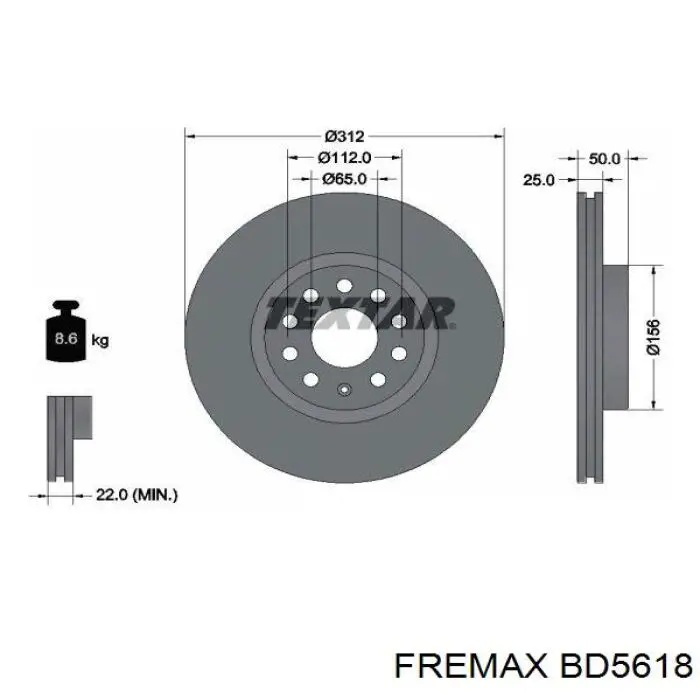 Гальмівні диски передні BD5618 Fremax
