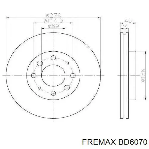 Гальмівні диски передні BD6070 Fremax