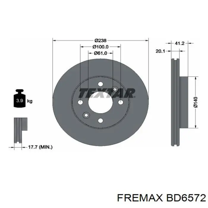 Диск переднього гальма Fremax BD6572 ціна, від 20.32 USD