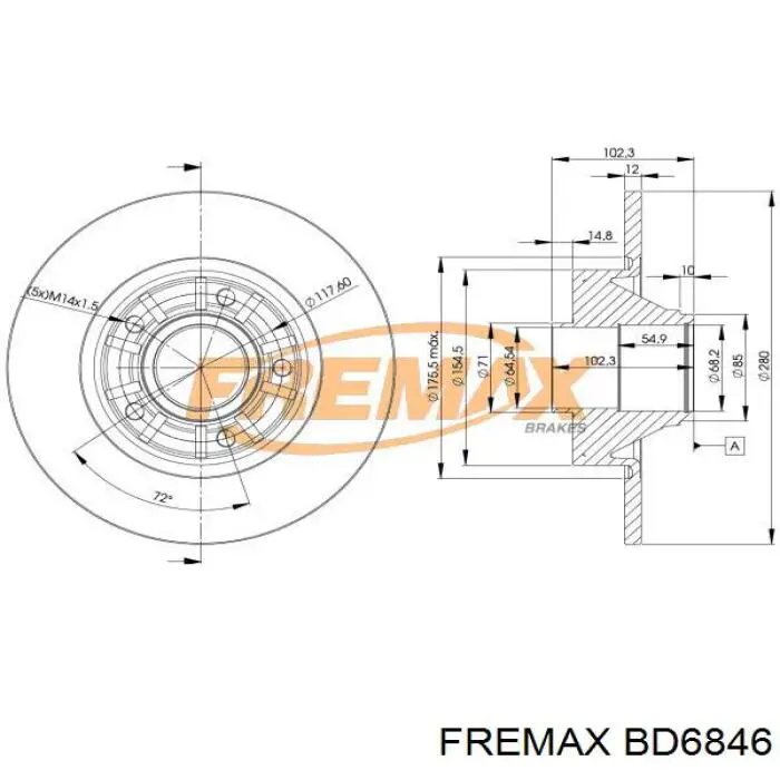 BD6846 Fremax диск гальмівний задній
