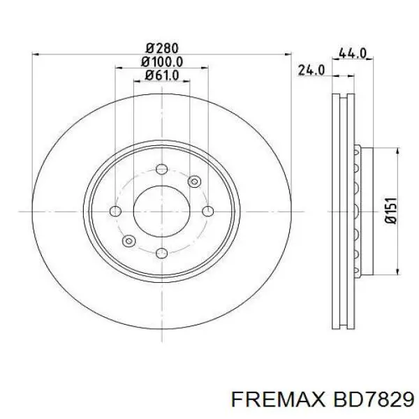 BD7829 Fremax Гальмо дискове переднє