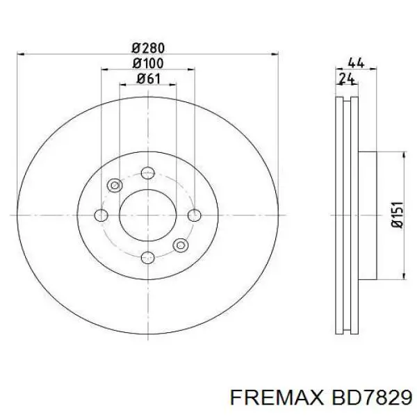 Диск переднього гальма Fremax BD7829 ціна, від 37.66 USD