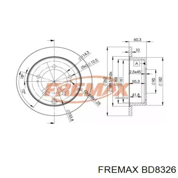BD8326 Fremax диск гальмівний задній