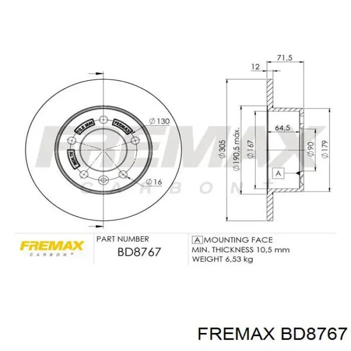 Гальмівні диски BD8767 Fremax