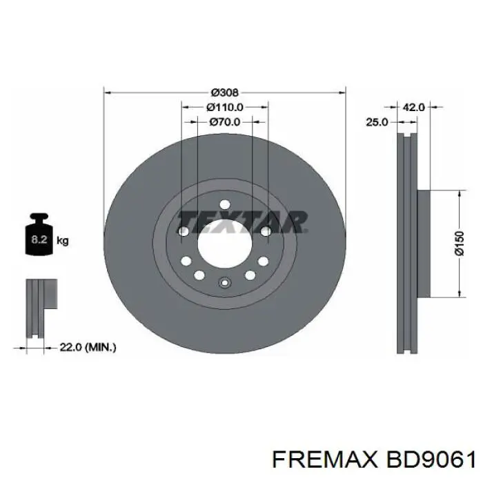 Купити BD9061 Fremax Ротор гальмівний