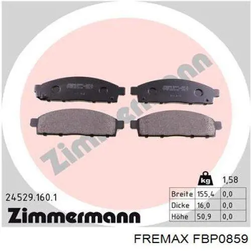 Передні тормозні колодки FBP0859 Fremax