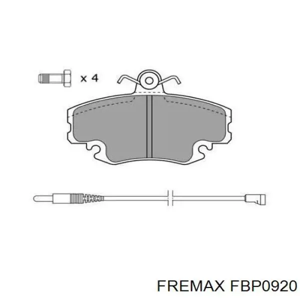 FBP0920 Fremax колодки гальмівні передні, дискові