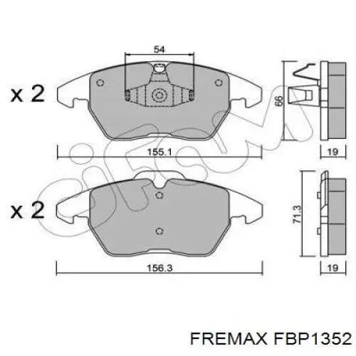 Купити FBP1352 Fremax Колодки гальмівні передні, дискові
