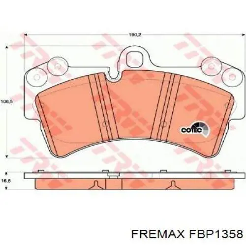 Передні тормозні колодки FBP1358 Fremax