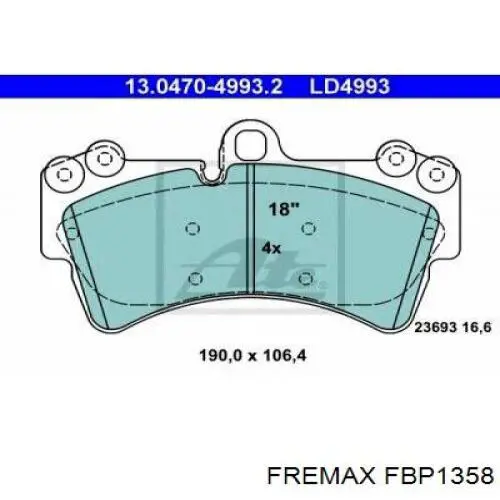 Купити FBP1358 Fremax Колодки гальмівні передні, дискові