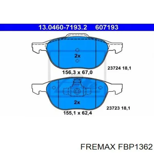Передні тормозні колодки FBP1362 Fremax