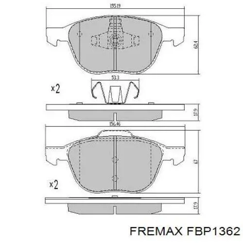 FBP1362 Fremax Передні гальмівні колодки