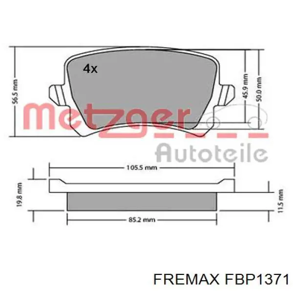 Купити FBP1371 Fremax Задні колодки