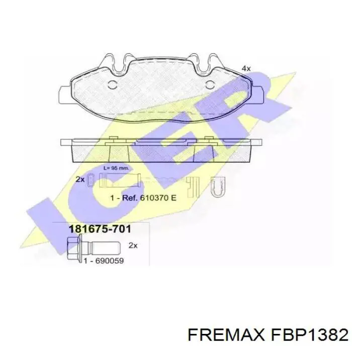 Купити FBP1382 Fremax Колодки гальмівні передні, дискові