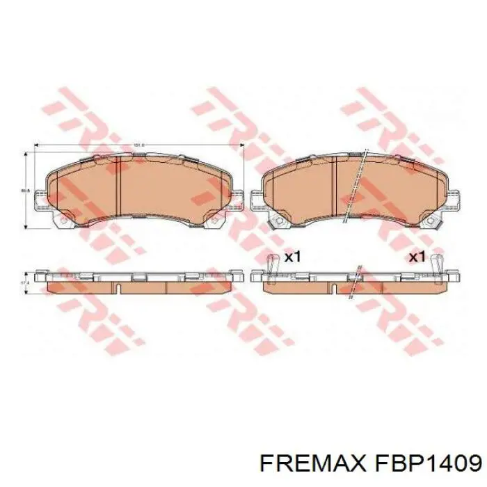 Задні гальмівні колодки Fremax FBP1409 ціна, від 18.21 USD
