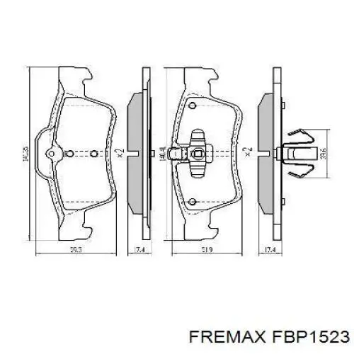 FBP1523 Fremax Колодки гальмівні задні, дискові