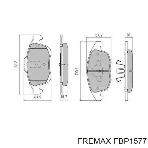 Купити FBP1577 Fremax Колодки гальмівні передні, дискові