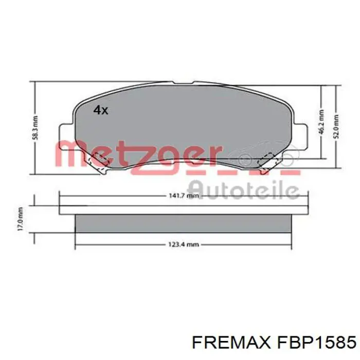 Гальмівні колодки Fremax FBP1585 ціна, від 26.10 USD