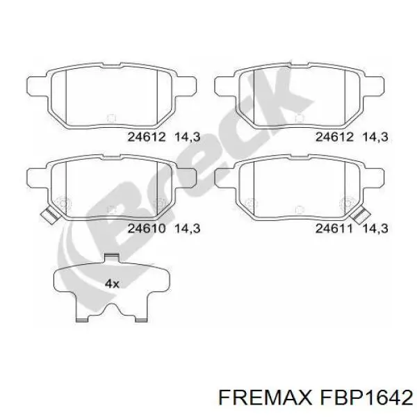 Задні дискові колодки Fremax FBP1642