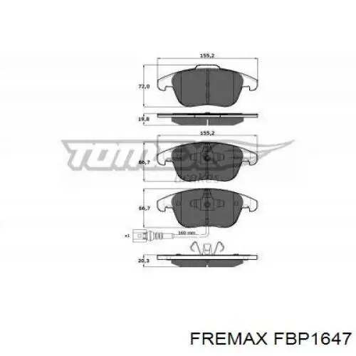 FBP1647 Fremax Передні гальмівні колодки
