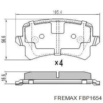 FBP1654 Fremax Колодки гальмівні задні, дискові