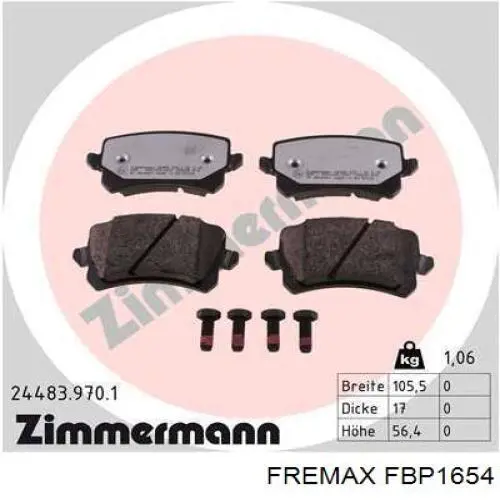 Купити FBP1654 Fremax Задні колодки