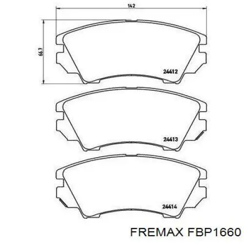 Купити FBP1660 Fremax Колодки гальмівні передні, дискові