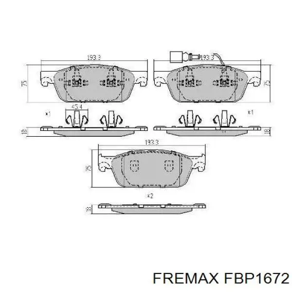 Гальмівні колодки Fremax FBP1672 ціна, від 46.84 USD
