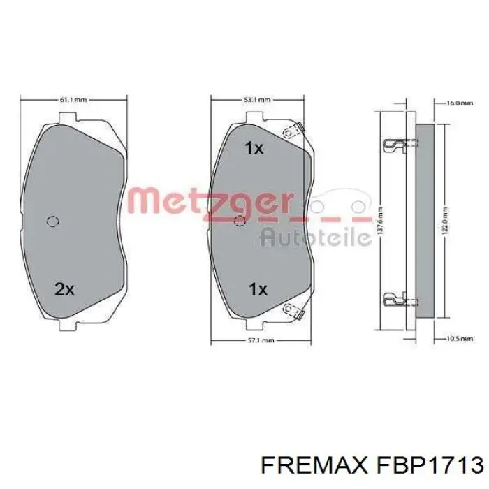 Передні тормозні колодки FBP1713 Fremax