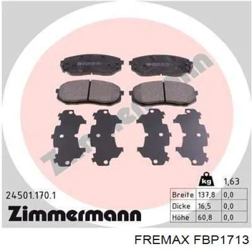 Гальмівні колодки Fremax FBP1713 ціна, від 32.88 USD