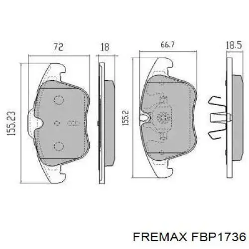 Колодки гальмівні передні, дискові FBP1736 Fremax