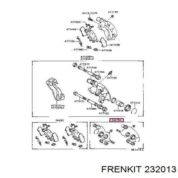 232013 Frenkit ремкомплект супорту гальмівного заднього