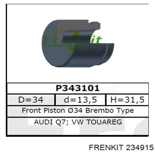 Ремкомплект супорту гальмівного заднього Frenkit 234915 ціна, від 19.00 USD