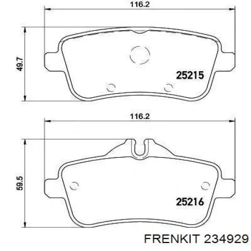 Купити 234929 Frenkit Супорт гальмівного, заднього
