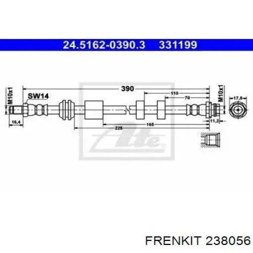 238056 Frenkit ремкомплект супорту гальмівного заднього