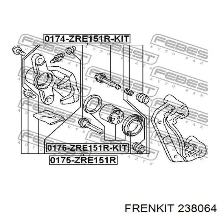 238064 Frenkit ремкомплект супорту гальмівного заднього