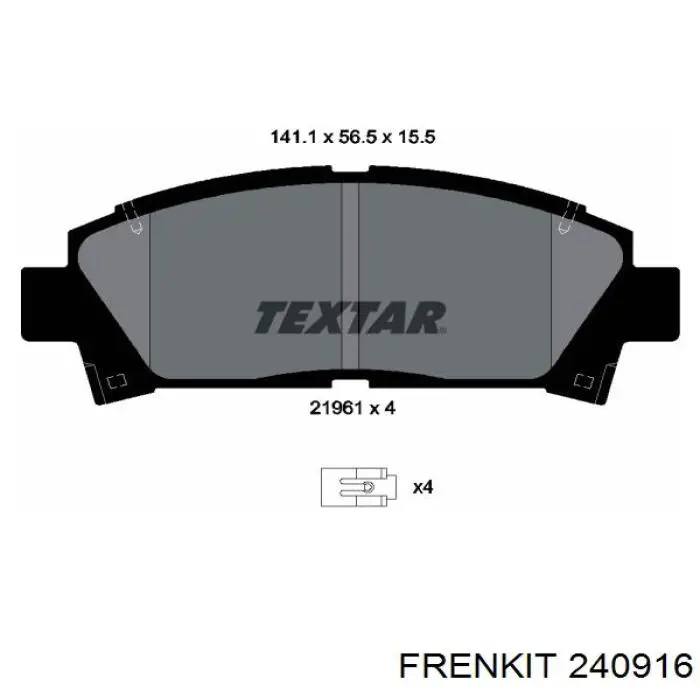 Ремкомплект супорту гальмівного переднього Frenkit 240916 ціна, від 25.20 USD