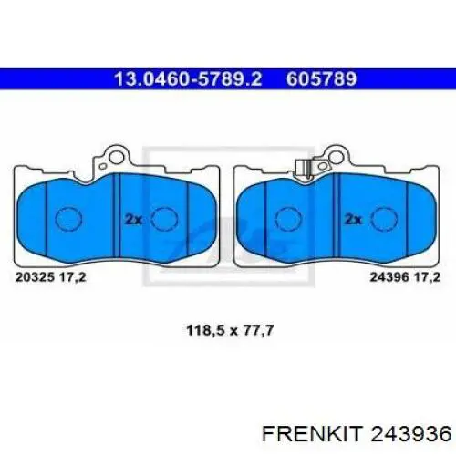 243936 Frenkit Ремкомплект гальмівної системи
