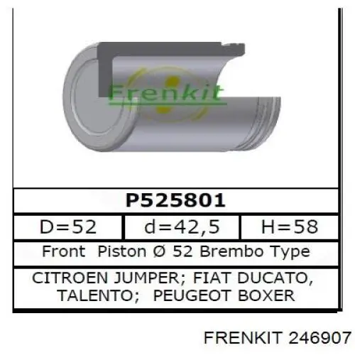 Ремкомплект супорту гальмівного переднього Frenkit 246907 ціна, від 23.49 USD