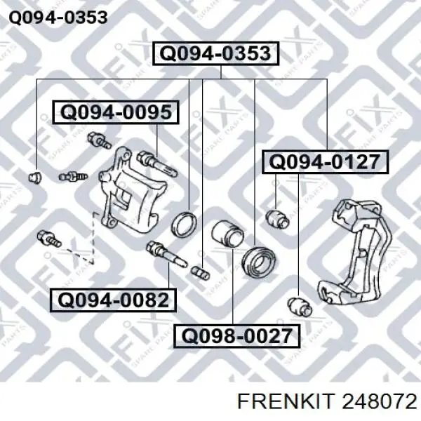Ремкомплект супорту гальмівного заднього Frenkit 248072 ціна, від 4.52 USD
