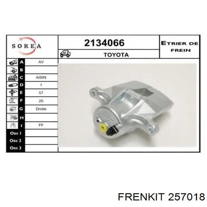 Купити 257018 Frenkit Ремкомплект переднього супорту