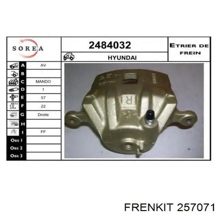 Купити 257071 Frenkit Ремкомплект переднього супорту