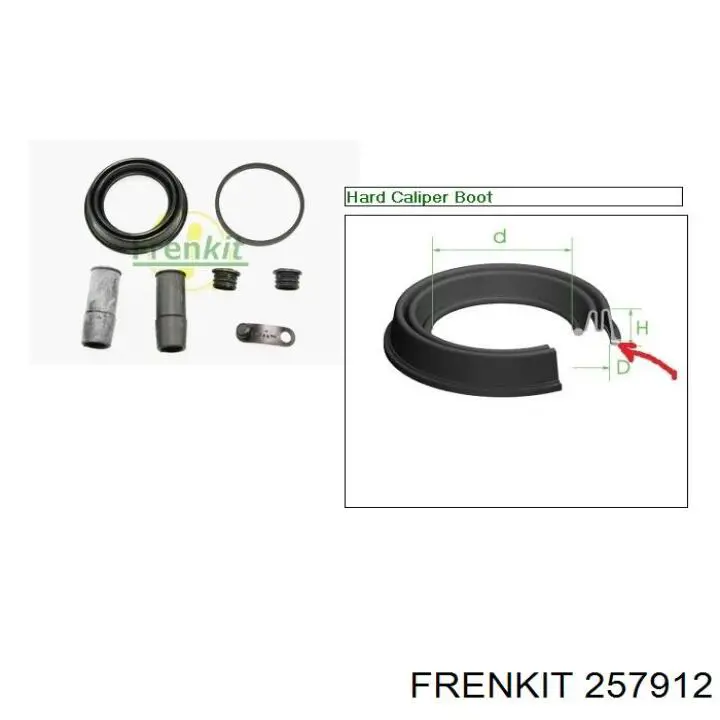 Ремкомплект супорту гальмівного переднього Frenkit 257912 ціна, від 16.42 USD